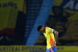 Jhon Duran of Colombia looks dejected after the South American FIFA World Cup 2026 Qualifier match between Colombia and Ecuador (Image: Getty Images)
